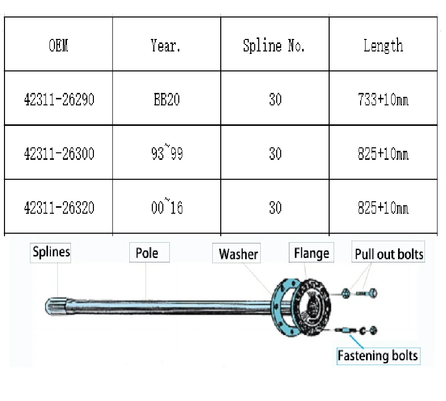 
Hiace Kdf21 bus rear axle drive shaft 