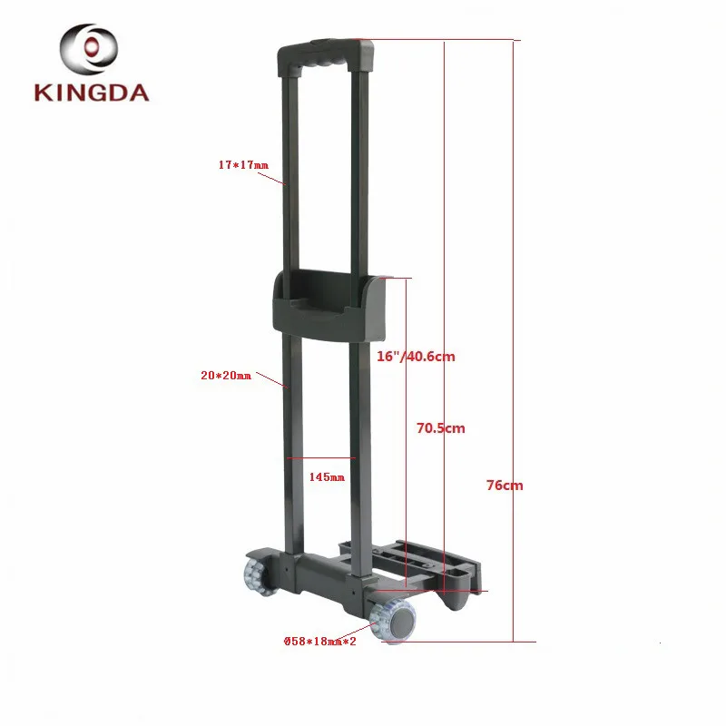 KINGDA Chinese supplier high quality retractable luggage bag suitcase trolley handle