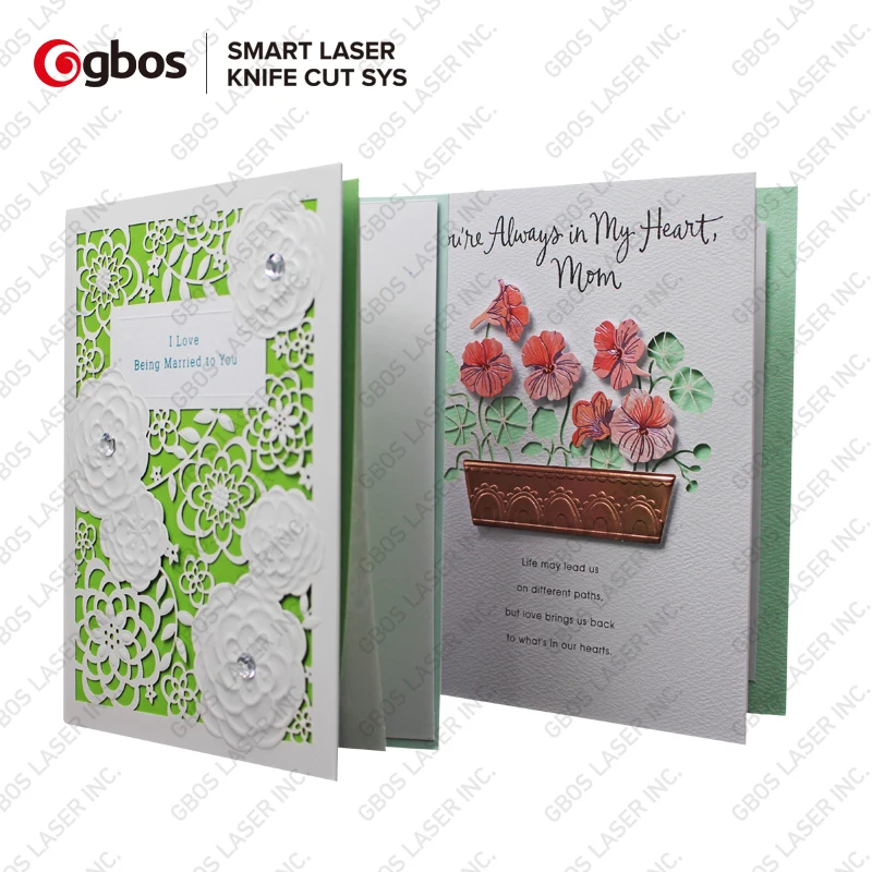 Gbos Automatic Greeting Card Engraving Cutter Wedding Card Laser Cutting Making Machine