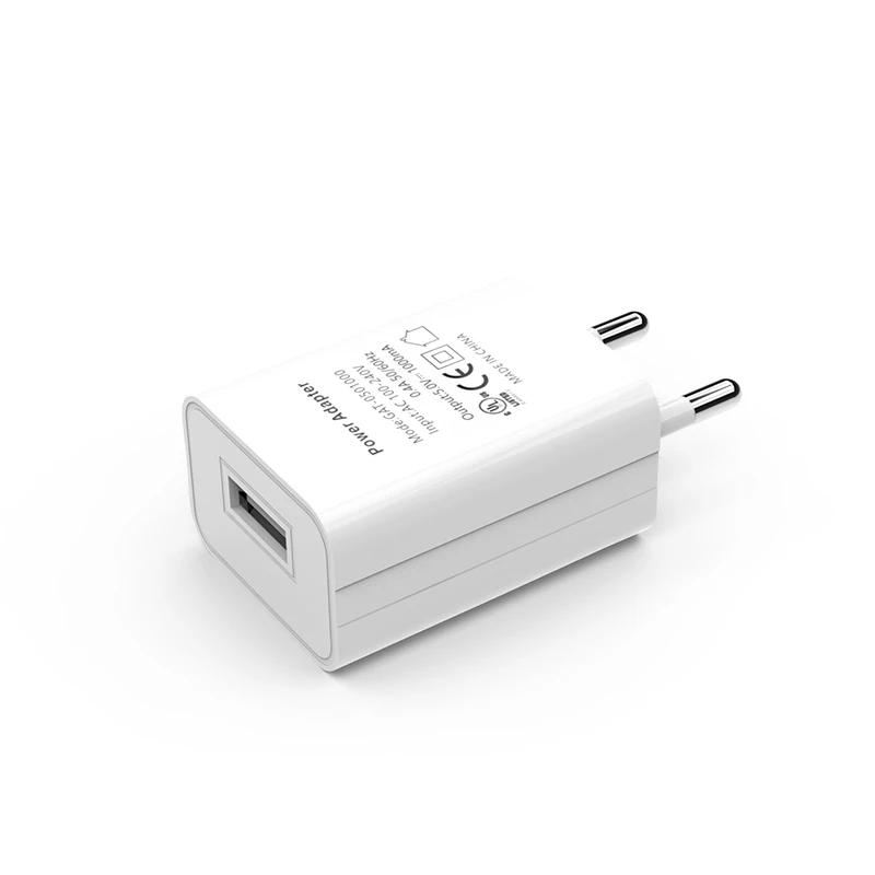
5V 1A CE GS RoHS certified European standard wall charger EU mobile phone charger universal portable simple 