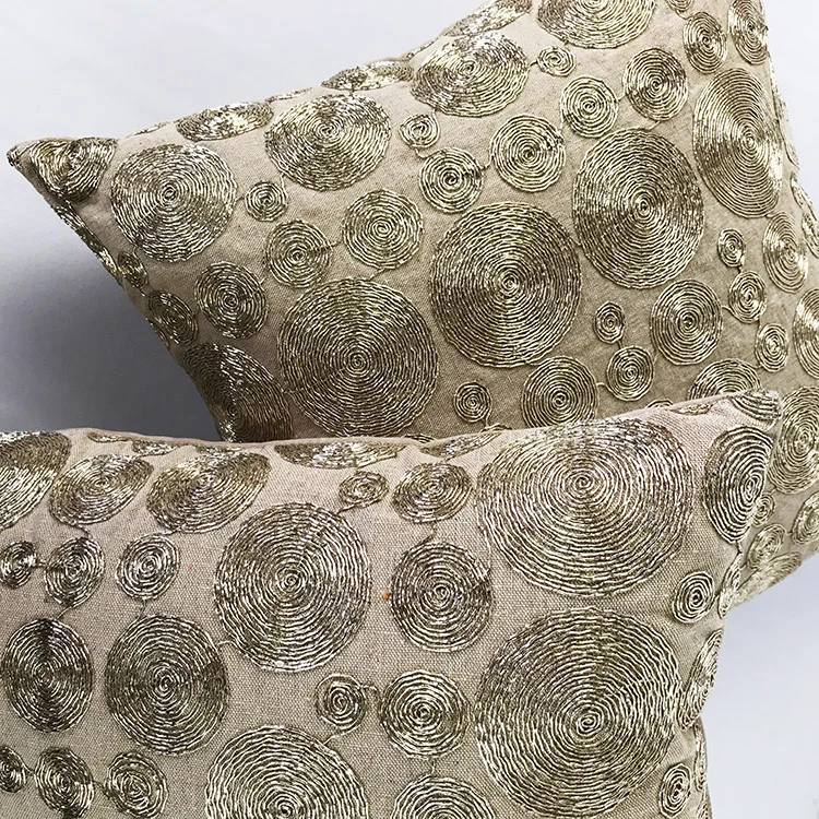 sequin throw pillow case beaded cushion cover embroidery pattern dot pillow cover
