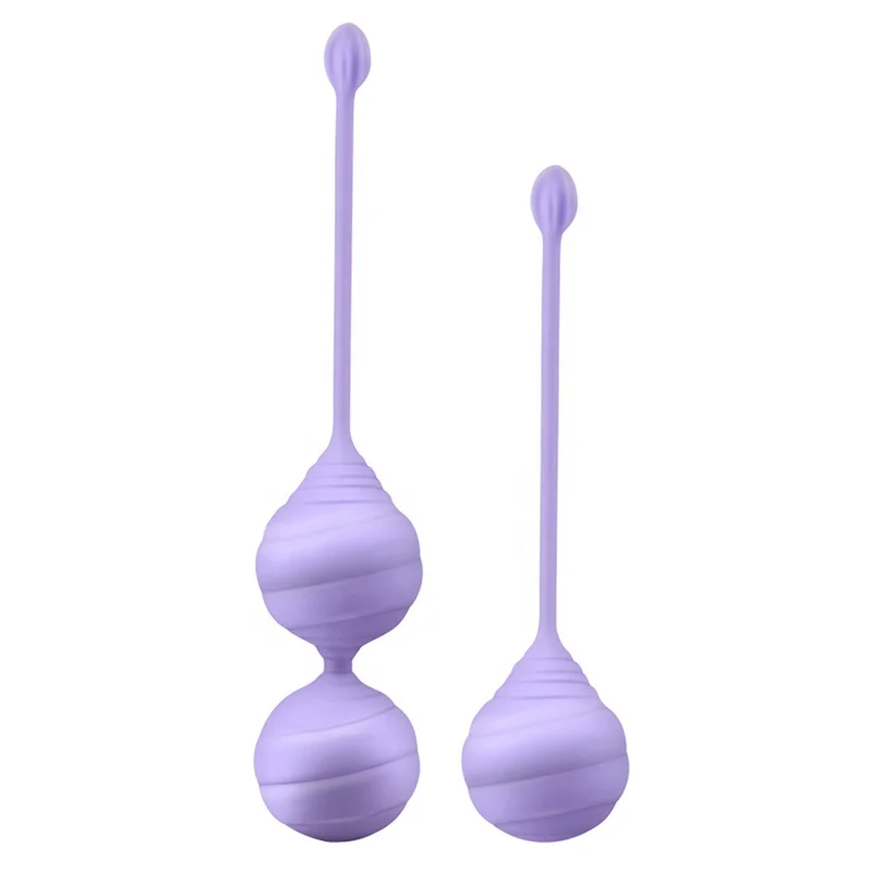 
Hot sell purple and pink sex product love smart balls for woman Medical Soft Silicone sex toy kegel ball for woman 