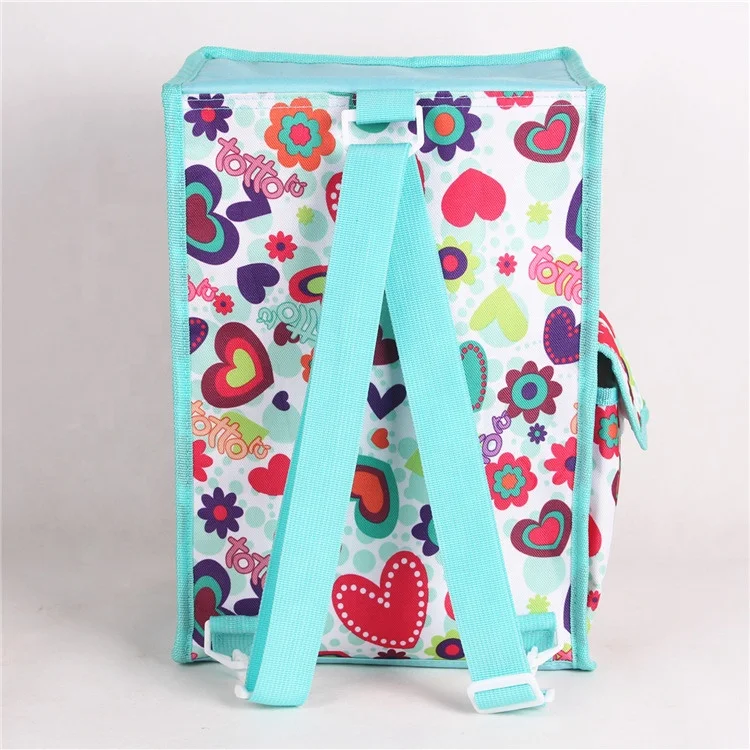 Heopono Custom Nice Full Printed Design BPA free Food Safe Aluminium Thermal Bag Polyester Insulated Large Cooler Backpack