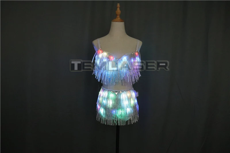 LED Clothes Luminous Costume Ladies Bra luminous Shorts LED Ballet Costume Party Suits el product