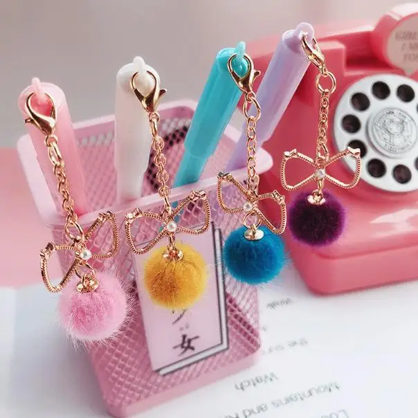 
Lovely girl wind pendant pen bow hair bulb delicate pendant neutral pen school supplies PN5649 