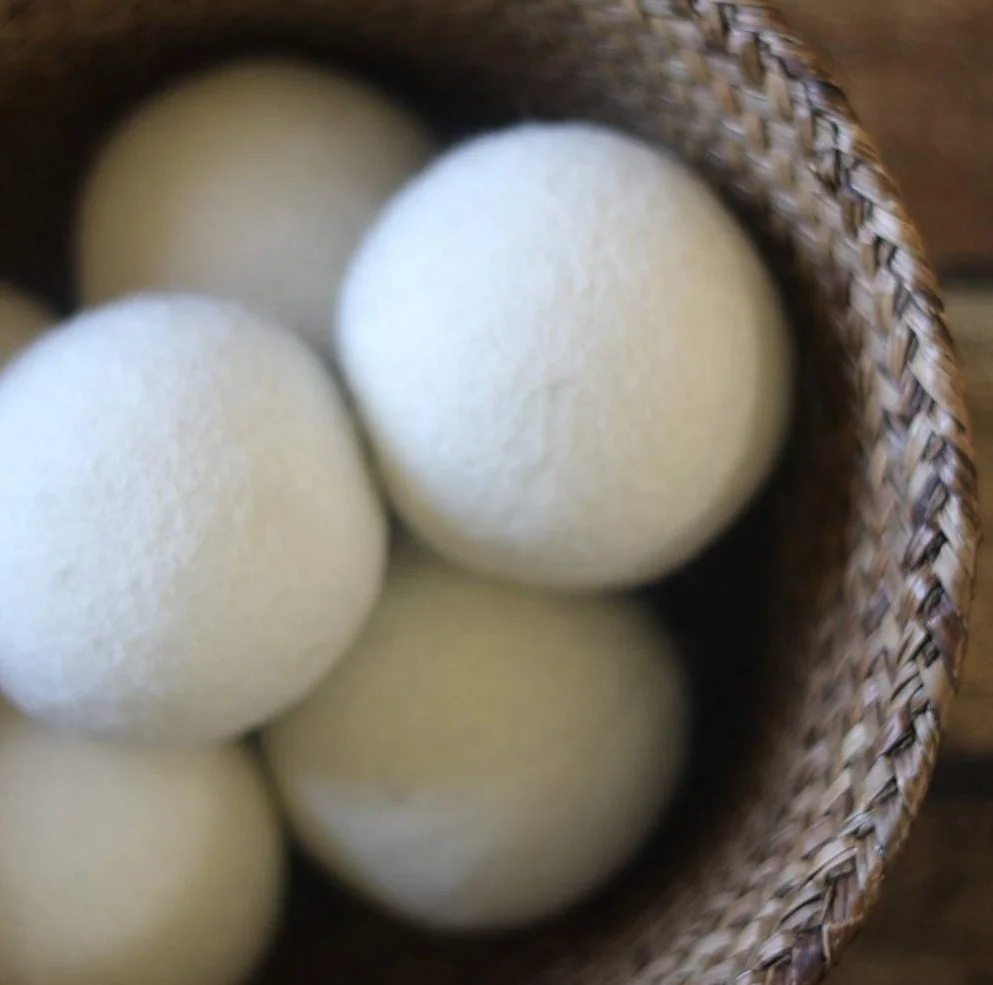 3 Wool balls sheep dryer set with Muslin Bag for laundry