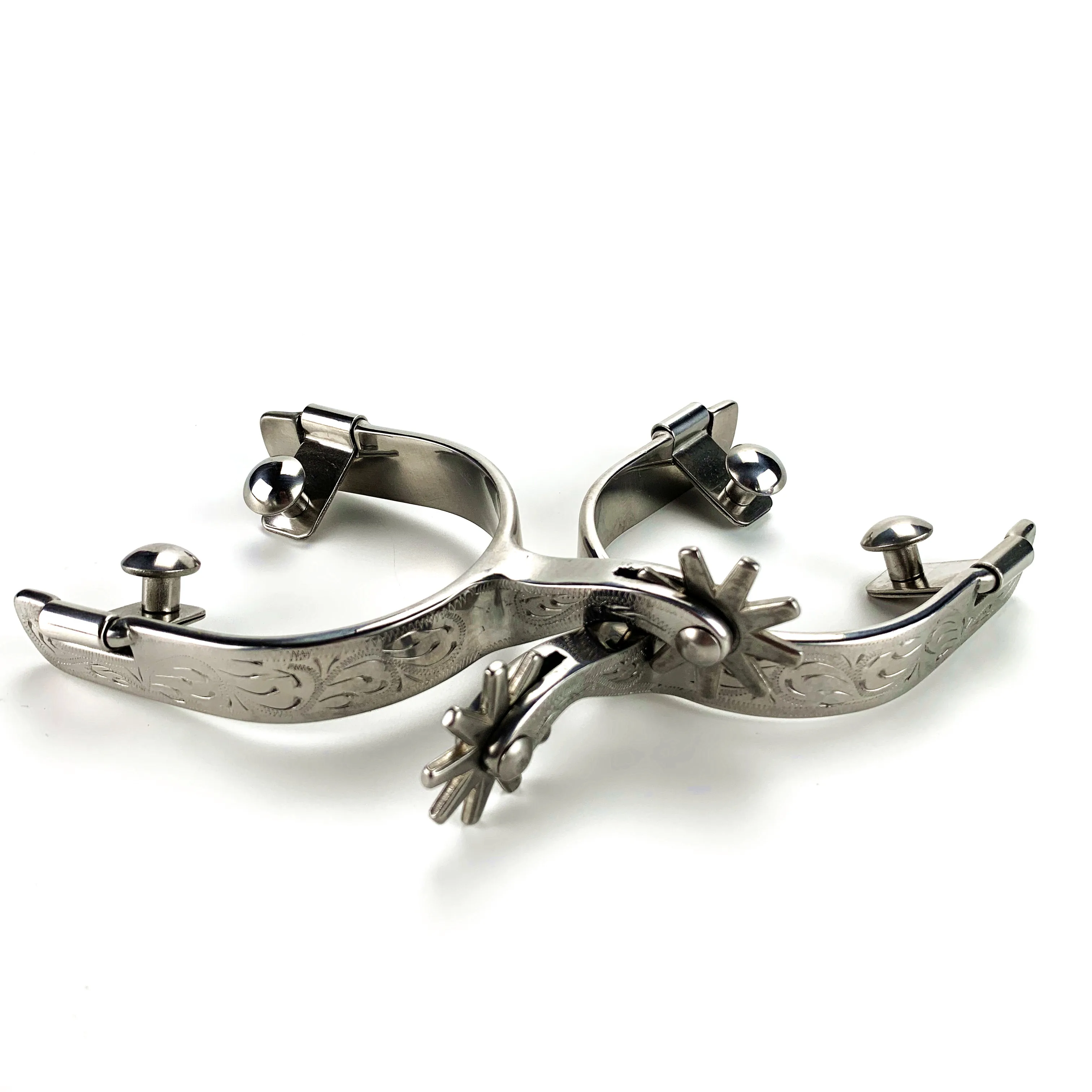Western Engraved cutting Horse Riding Spurs