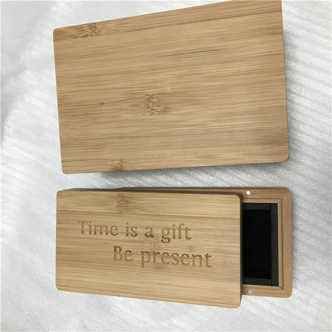 Decorative Lined Wooden Hamper Keepsake Case Natural Bamboo Storage Boxes with Magnetic Lid for DIY Art Craft Gift Box Packaging