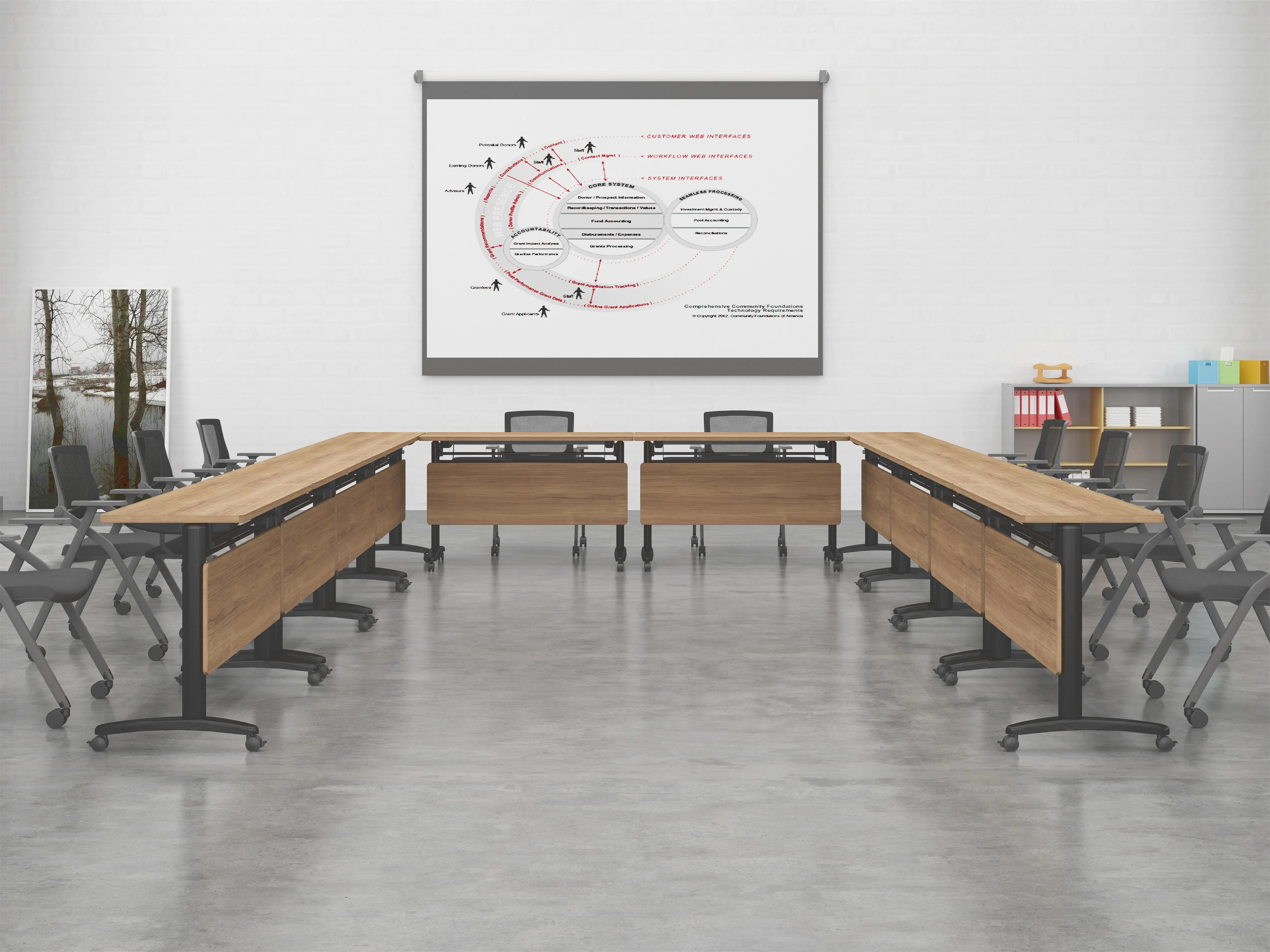 
Modern designed folding training table conference table for office and school 