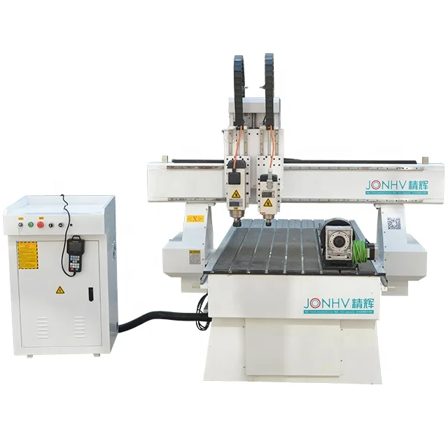 Двойной головкой ЧПУ древесины гравировальный станок с Индивидуальные ось вращения