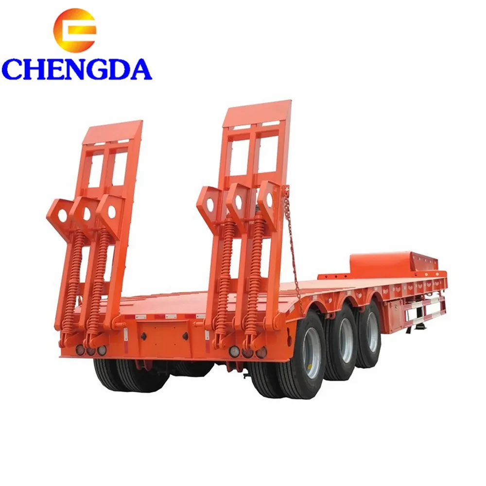 
3 Axle 40T 50T 60T 100T Gooseneck Lowboy Low Bed Semi Trailer Dimensions Lowbed Truck Trailer For Sale 
