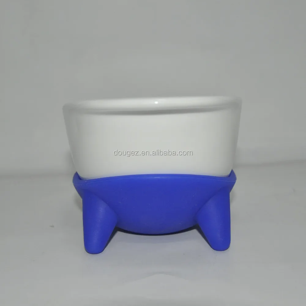 Новый дизайн керамические собака FEEDING BOWL с силиконовый коврик
