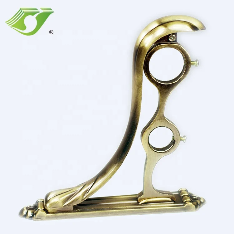 Wholesale customized curtain rod brackets / brass hanging pole bracket