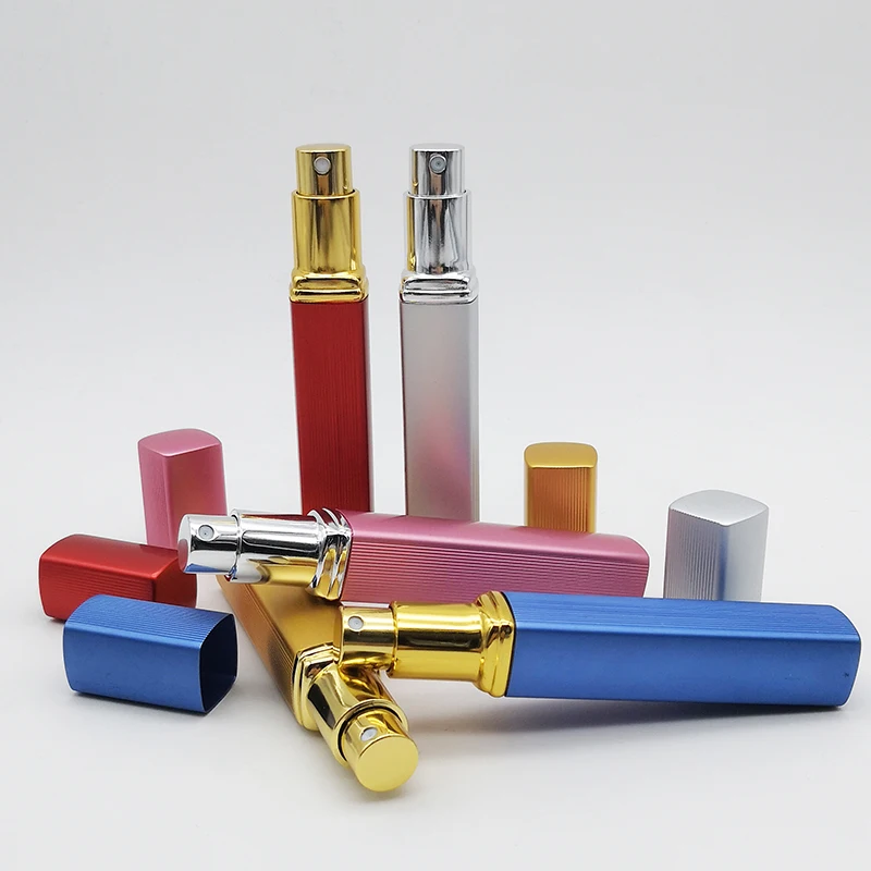 Оптовая продажа пустый дизайн ваш собственный многоразовый Алюминиевый распылитель 12 мл квадратный флакон для духов