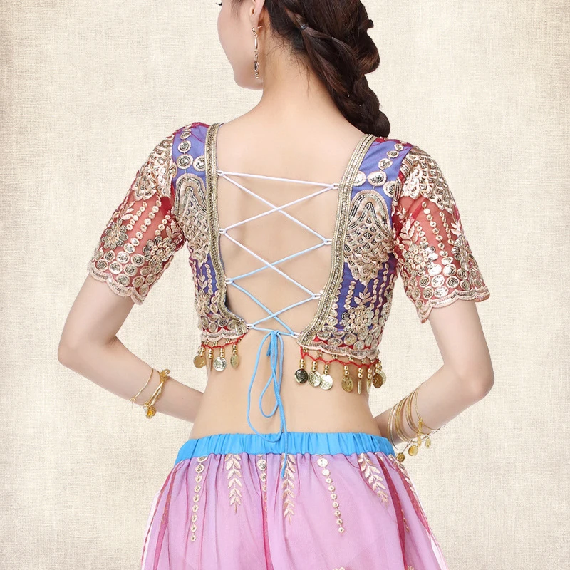 China Manufacturer Hot Selling Adult Female Indian Dance Pants Blue Belly Dance Set Cheap