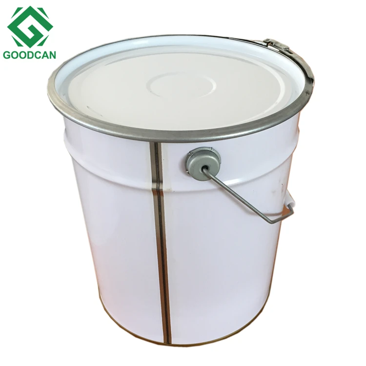 Оптовая цена белая жесть Металл 10 литровое ведро для краски с крышкой и ручкой