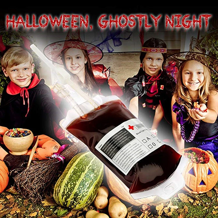Halloween Party Favors Empty Blood Bag of Theme Parties With Syringe For Fast Filling