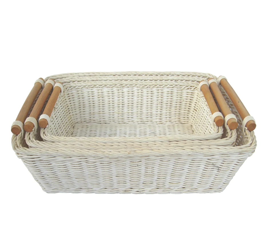 Wholesale Vietnam Woven rectangle Storage gift Rattan Basket for home