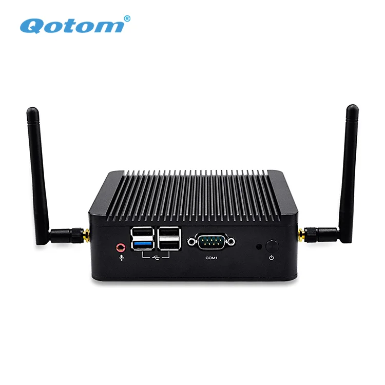 Q190S безвентиляторный мини ПК X86 микро-компьютер 720 P 1080 P Wintel двойной lan компьютер J1900