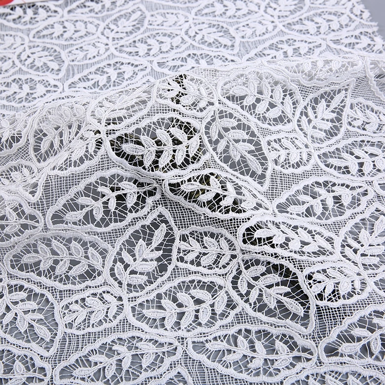 HA-15263 Widely used hot sales water soluble chemical turkey leaf lace fabric suppliers