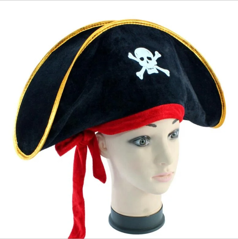 Pirate Party Hat Captain Costume Halloween Masquerade Cosplay Accessories Props