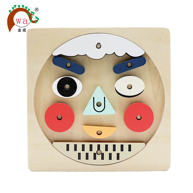 
wooden puzzle toys for kids, facial makeup shape sorter toys 