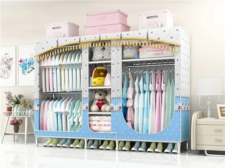 
Simple style wardrobe non-woven fabric folding cloth storage assembly closet large size cabinet wardrobe 777 