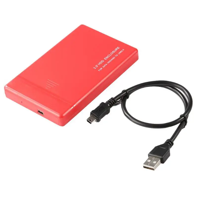 External hdd box 2.5 hdd enclosure sata usb 2.0 for 1TB 2TB 3TB reading capacity hard disk hdd case external hard drive case