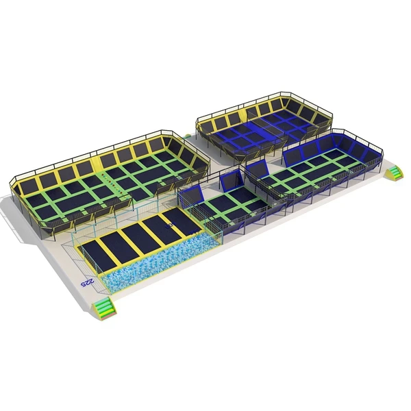 Новый дизайн, большой гимнастический комбинированный батут, игровое оборудование