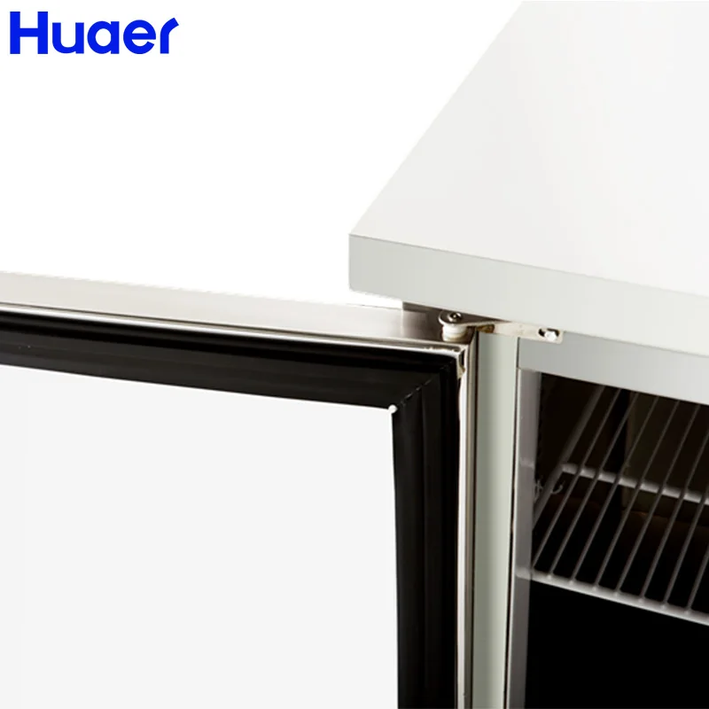 HUAER Refrigerator 2 Door Counter Top Salad bar Fridge Table