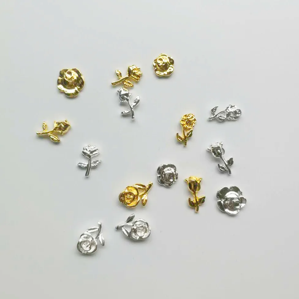 
3D nail art alloy rose jewelry parts nail art rose metal parts metal rose nail art decoration 