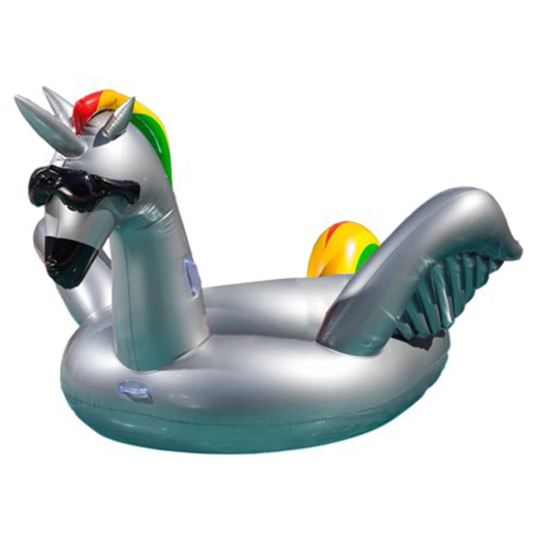Competitive Price Summer Swimming Pool Ride-On Toys Inflatable Rainbow Alicorn Floating Toys