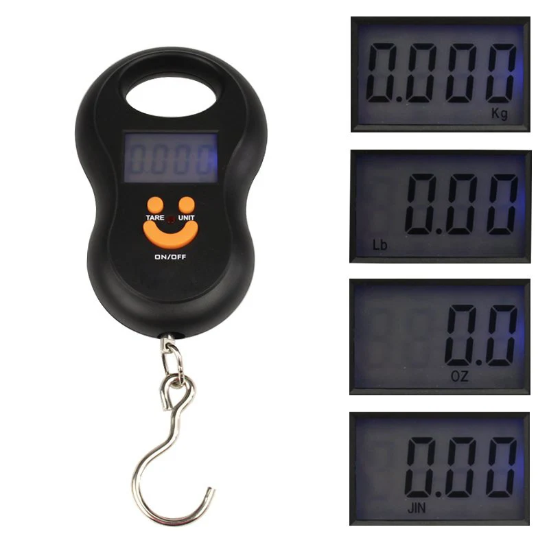 Mini Digital Scale for Fishing Luggage Travel Weighting Steelyard Hanging Hook Electronic Scale Kitchen Weight Tool