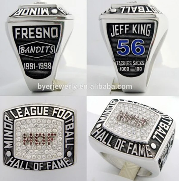 Rose gold plated mens hall of fame Pro football championship ring with high quality