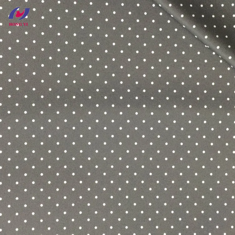 Black Printed Polyester Spandex 85 polyester 15 Spandex Yarn Fabric