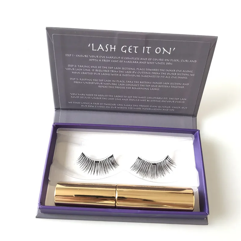 
Handmade natural long full strips magnetic lashes new design magnetic eyeliner eyelash 