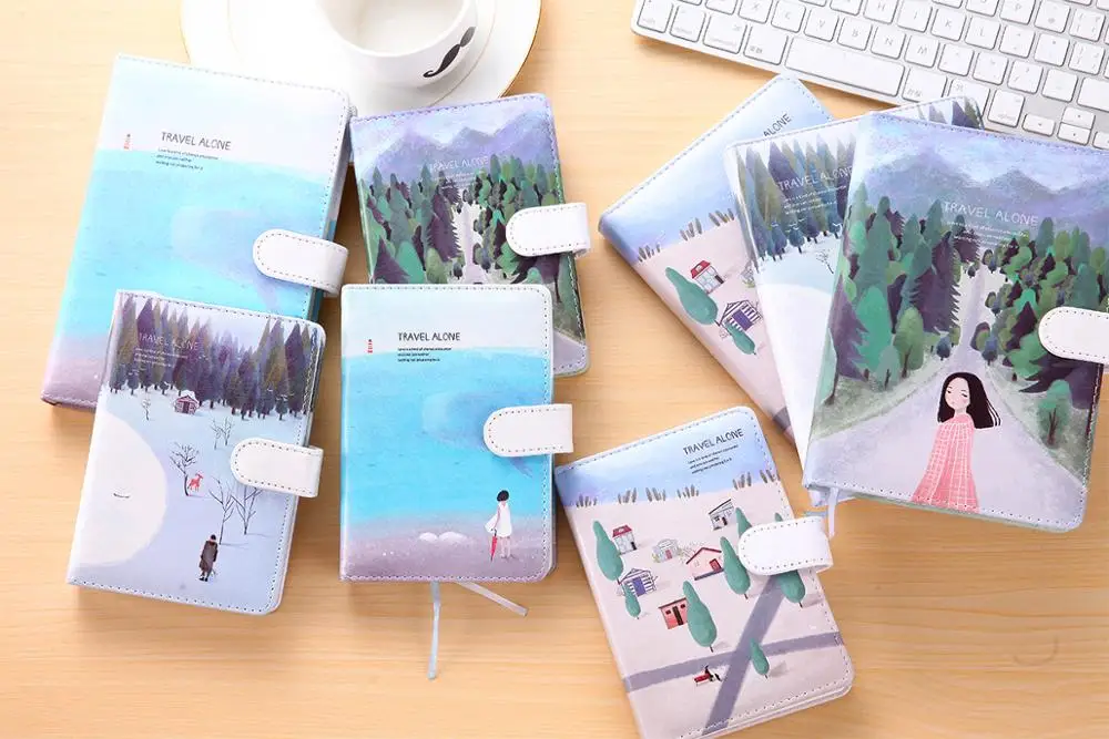 Wholesale Travel Alone Drawing Leather Cover Dairy Book
