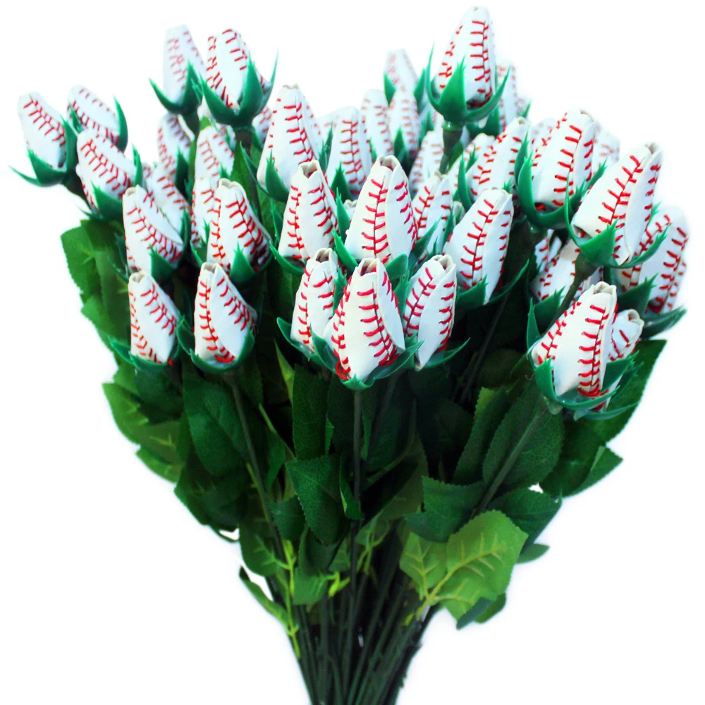 Fashion creative leather sports jewelry softball baseball white roses