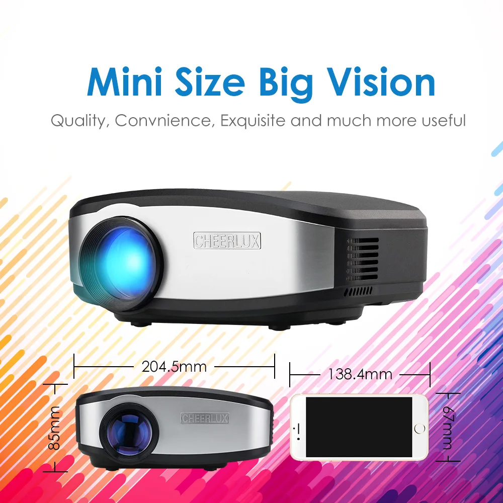 C6 видео проектор Портативный Кино Бимер с HDMI USB наушники мини ЖК-проектор хорошо для домашнего кинотеатра Развлечения