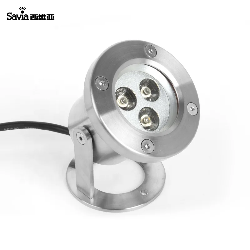 Savia outdoor led swimming pool light garden spotlight IP68 waterproof led light 3W stainless steel underwater fountain lights