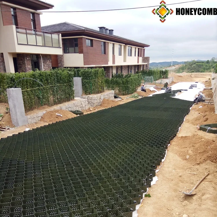 
geocell honeycomb confinement system gravel geogrid 