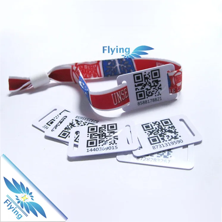 Unique QR Code Festival RFID Fabric Wristband / Bracelet for Music Event