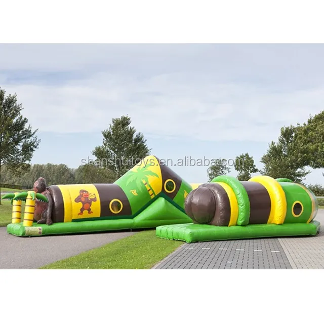 outdoor obstacle course inflatable tunnel playground sports games inflatable worm crawl tunnel for kids on sale