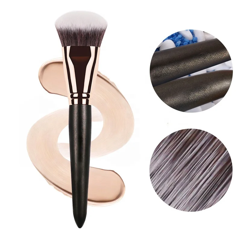 
High End Oval Black Wood Highlight Single Contour Brush Foundation Makeup Brush 