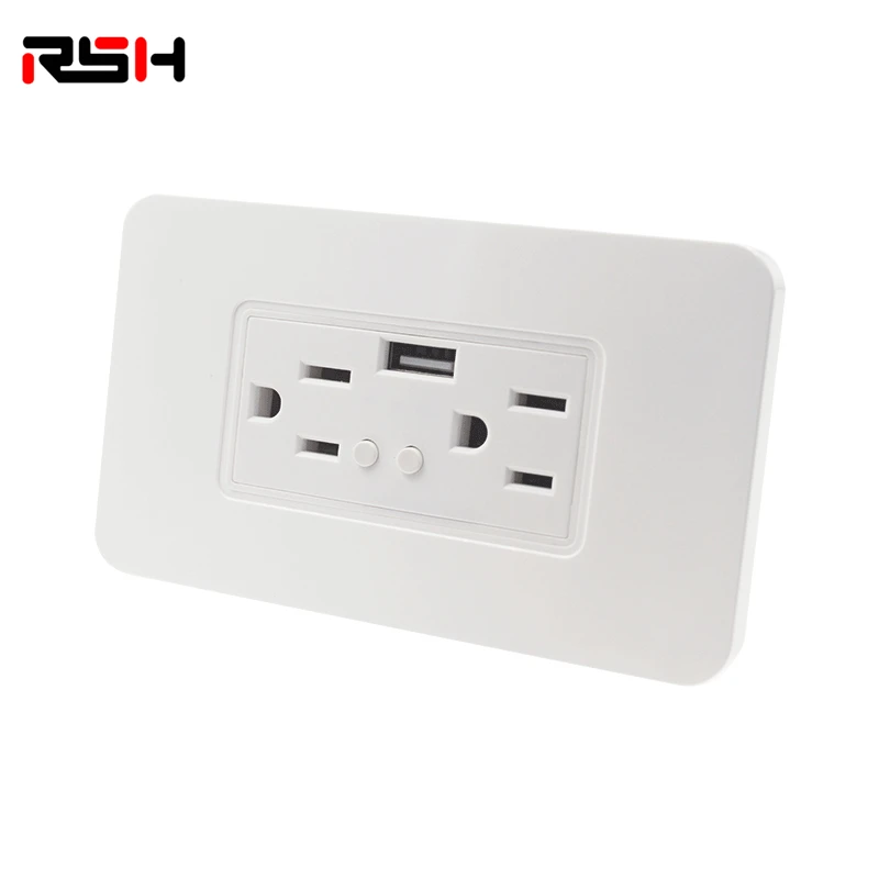 Smart Home USB Port Wall Plug USA Plug Wall Socket Smart Power Outlet with USB Port