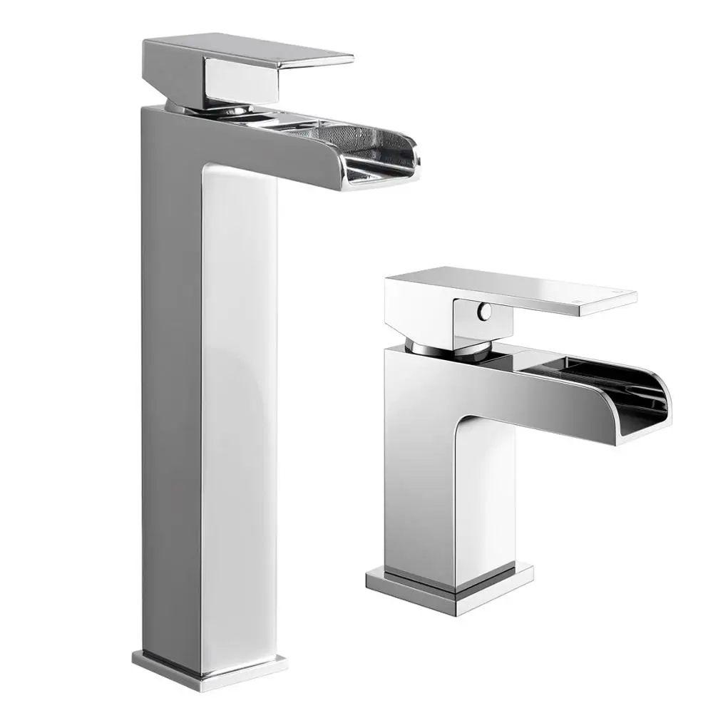 
Deck Mounted Single Hole Bathroom Wash Waterfall Basin Faucet 