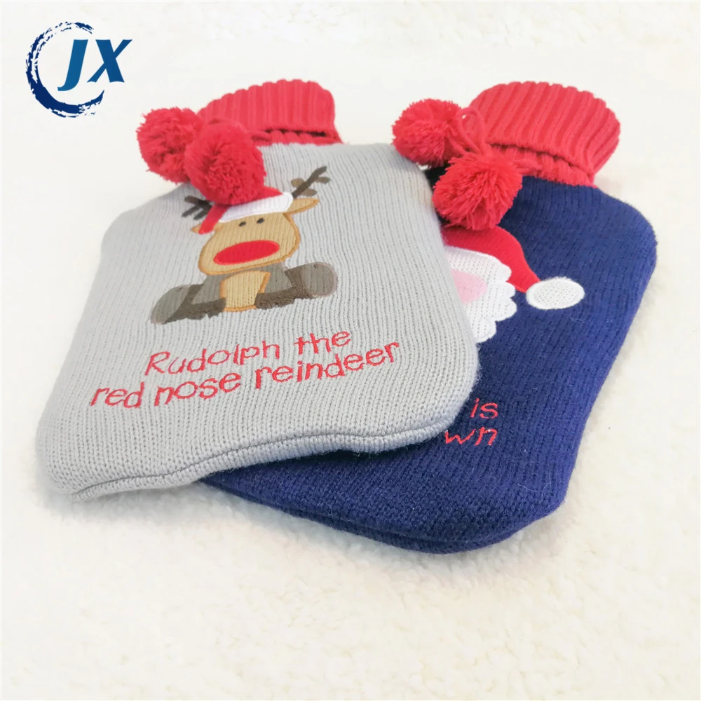 
Knitted rubber hot water bottle bag woolen cover 