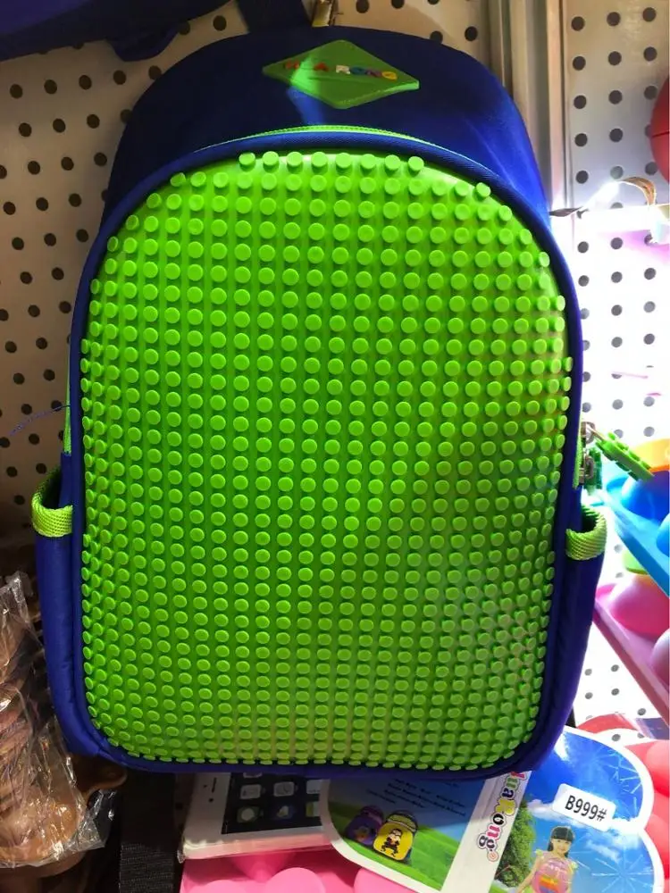 High Quality Silicone Puzzle DIY Kids School Bag Backpack Lego