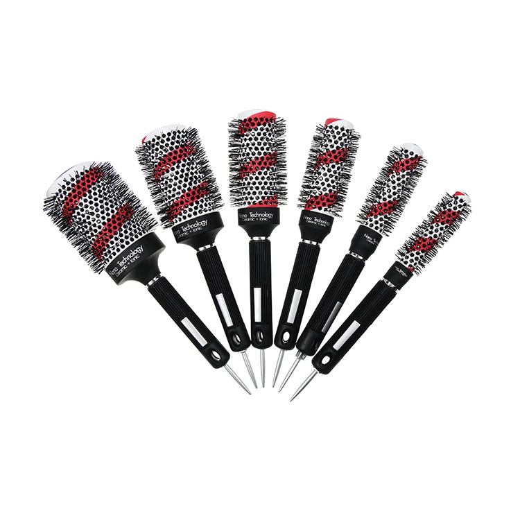 
Thermal Ceramic Round ionic Hair Curling brush 