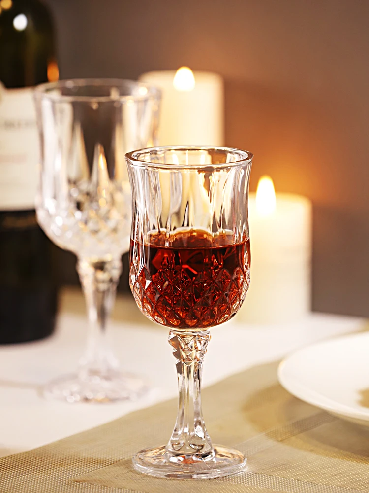 150ml crystal diamond goblet embossed champagne glass cup